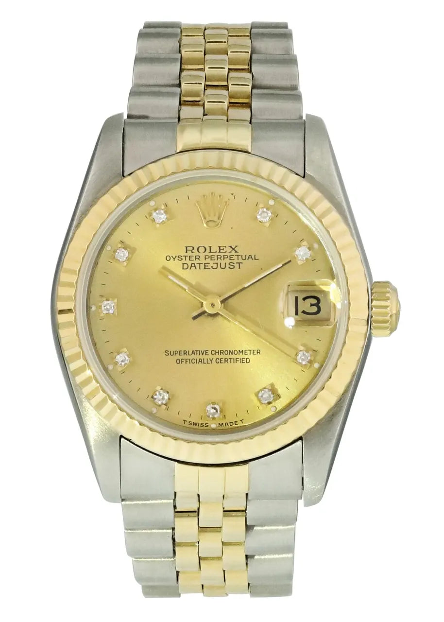 Rolex Gold Champagne Diamond Dial datejust - Hình 5