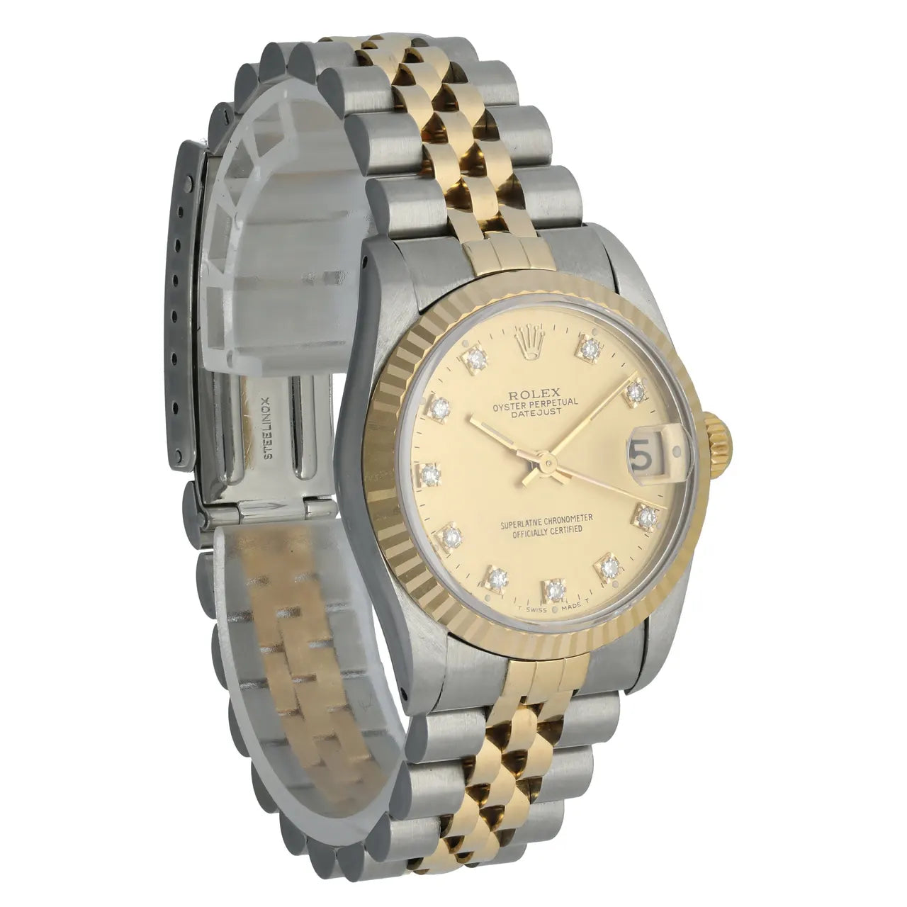 Rolex Gold Champagne Diamond Dial datejust - Hình 3