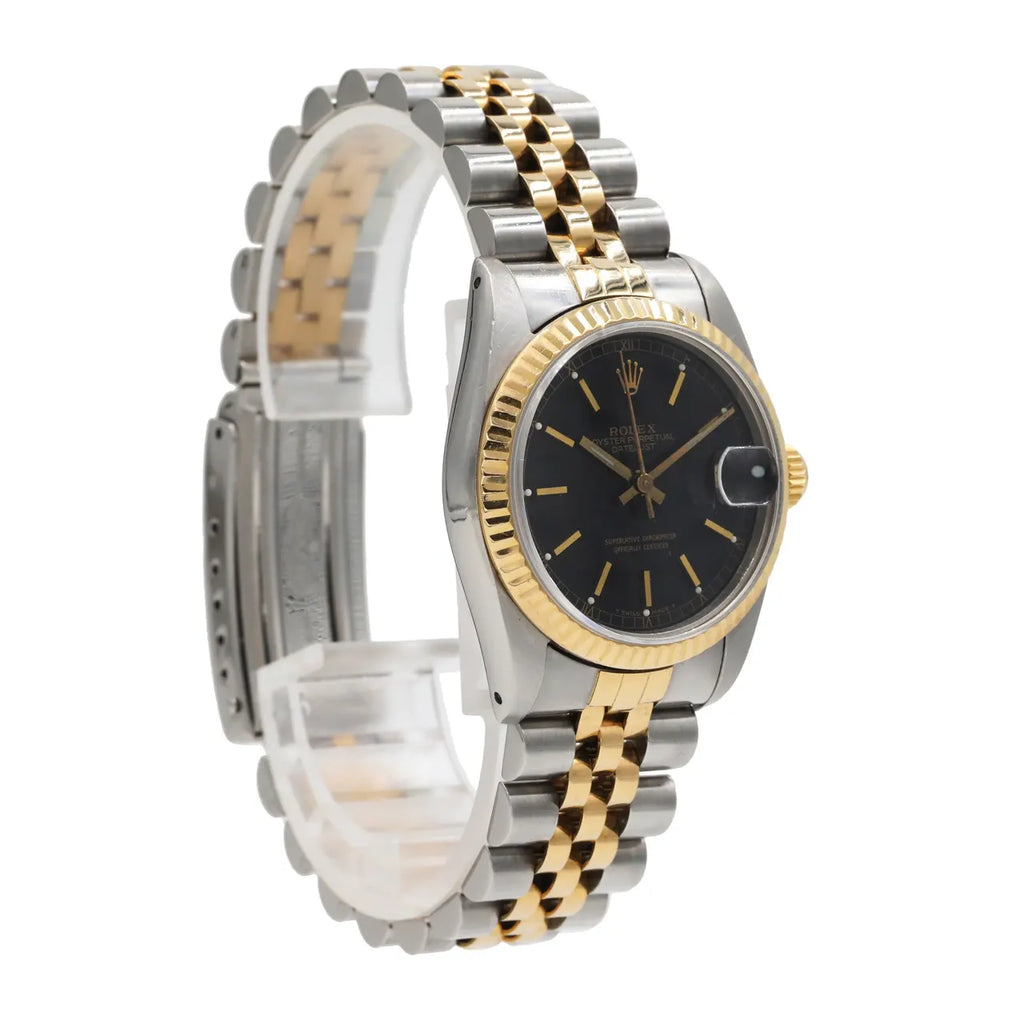 datejust Rolex Two-Tone Black Dial - Hình 4