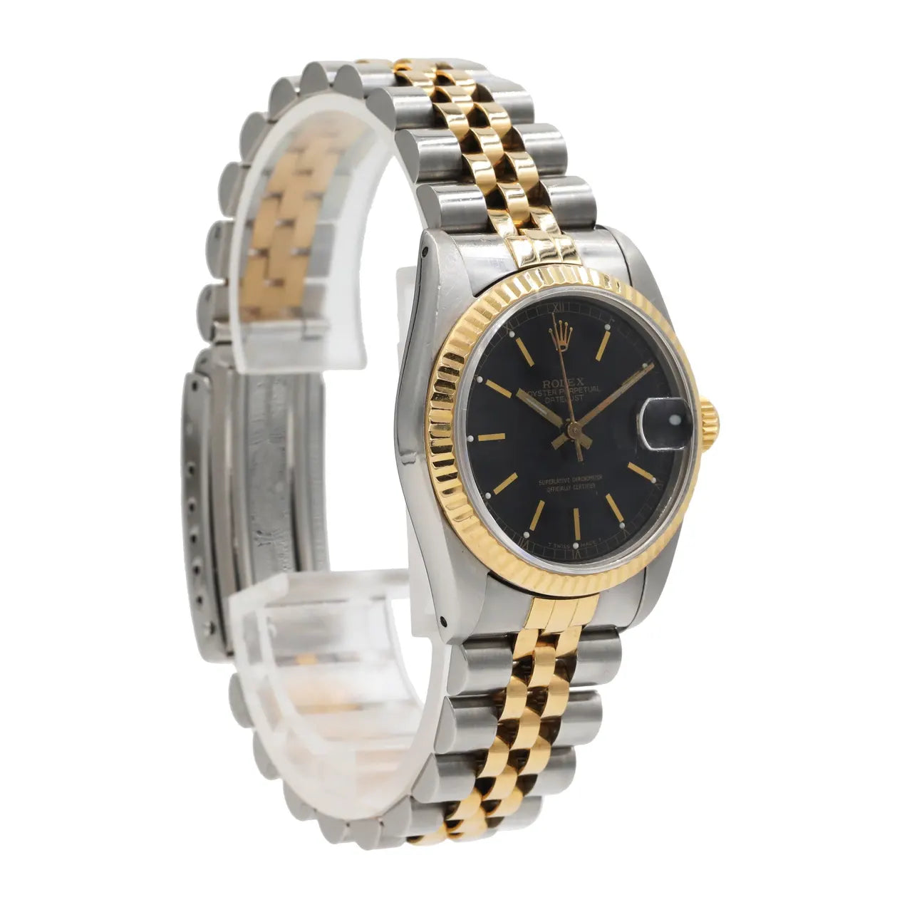 datejust Rolex Two-Tone Black Dial - Hình 4