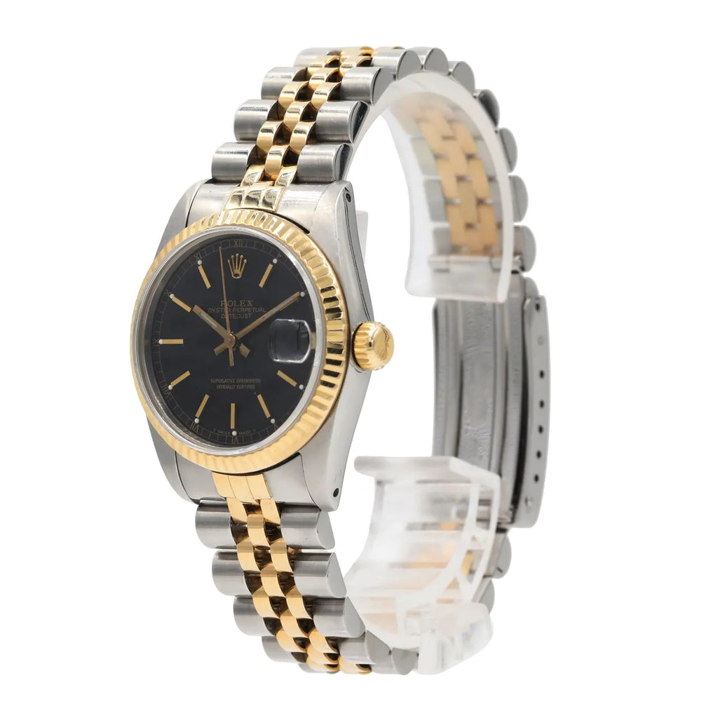datejust Rolex Two-Tone Black Dial - Hình 3