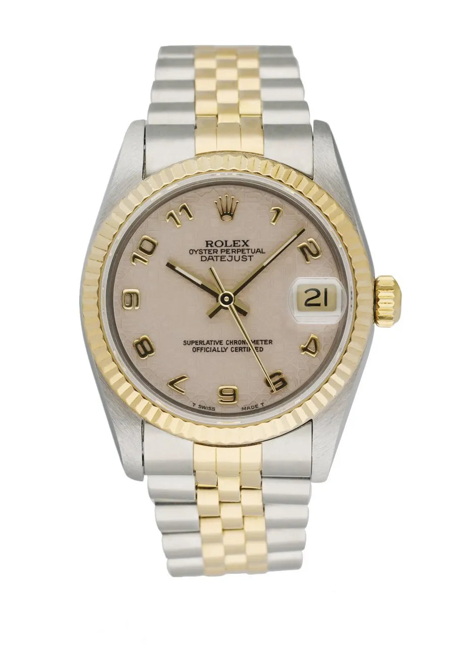 datejust two Rolex Silver Tapestry Dial