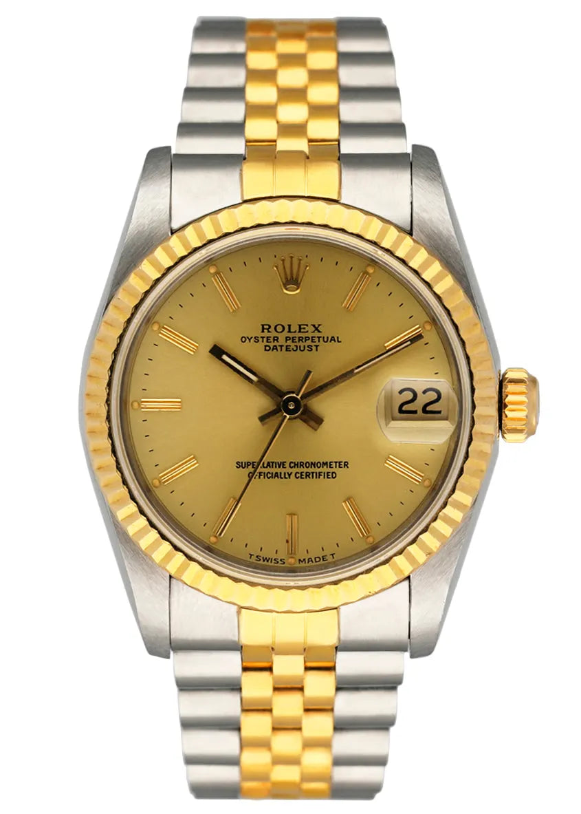 datejust Rolex Two-Tone Gold Fluted Bezel