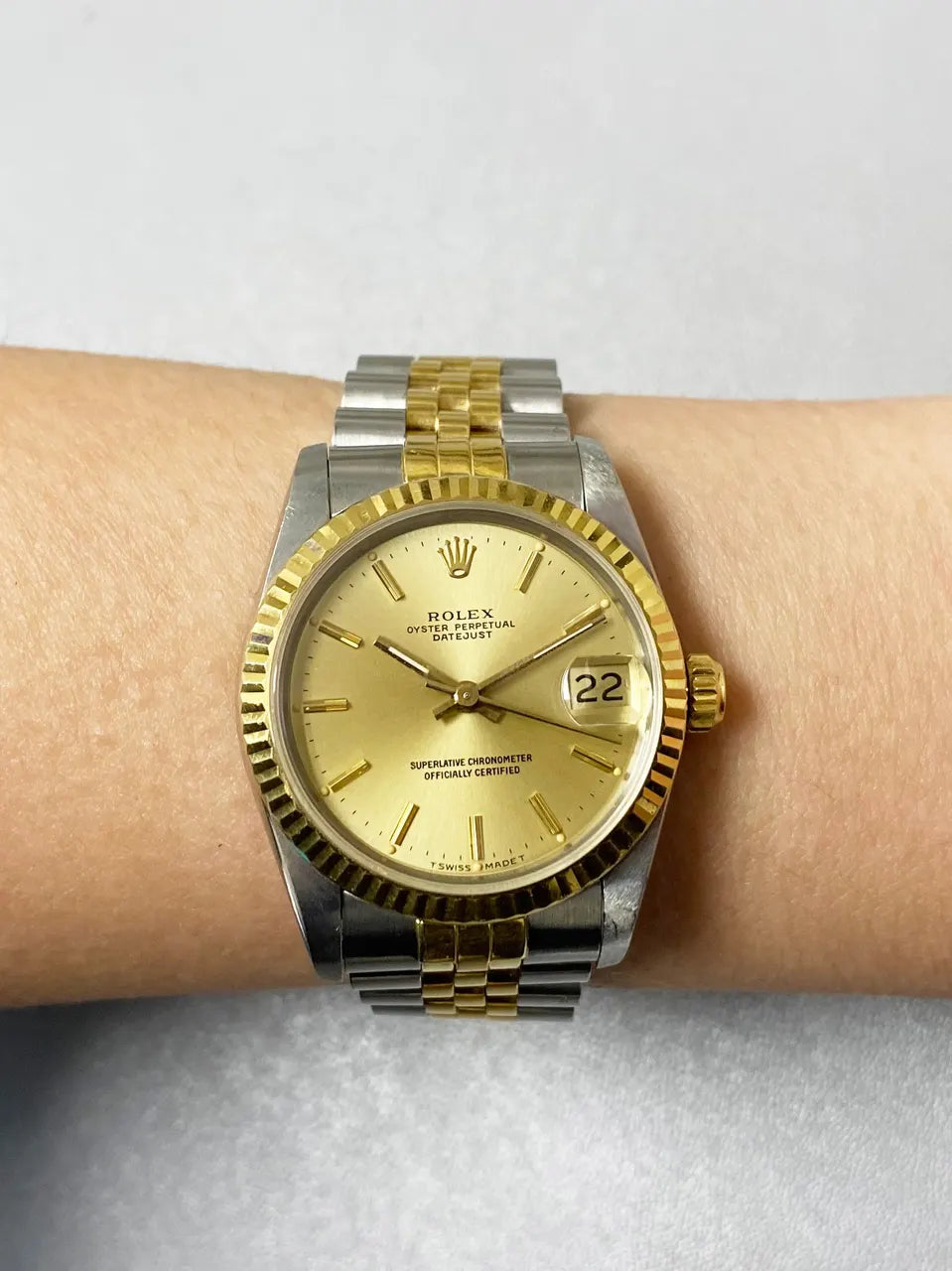datejust Rolex Two-Tone Gold Fluted Bezel - Hình 8