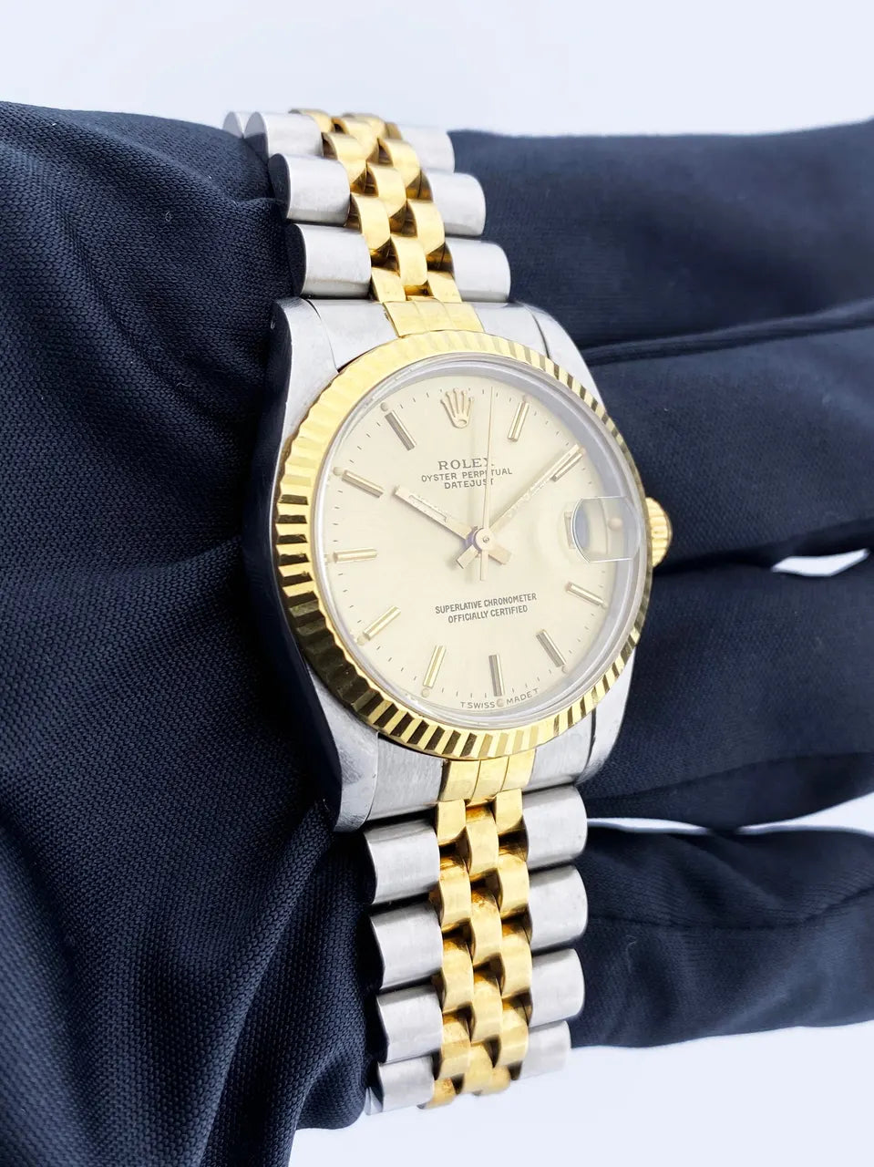datejust Rolex Two-Tone Gold Fluted Bezel - Hình 3