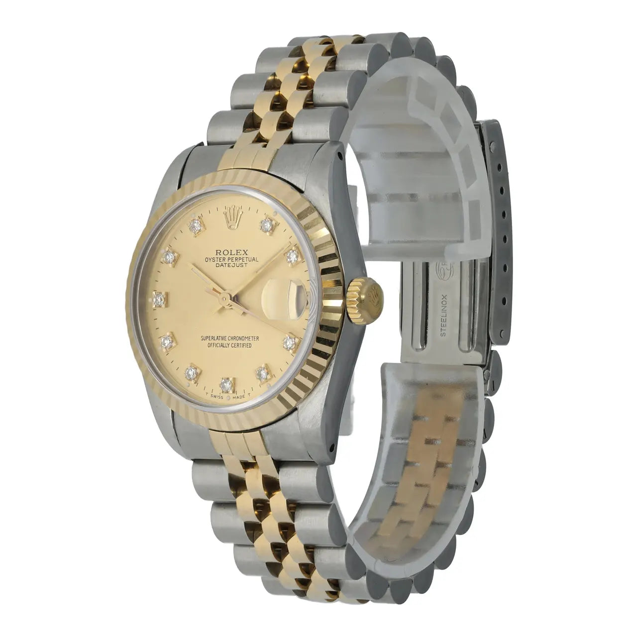 datejust Rolex Two-Tone Champagne Diamond Dial - Hình 2