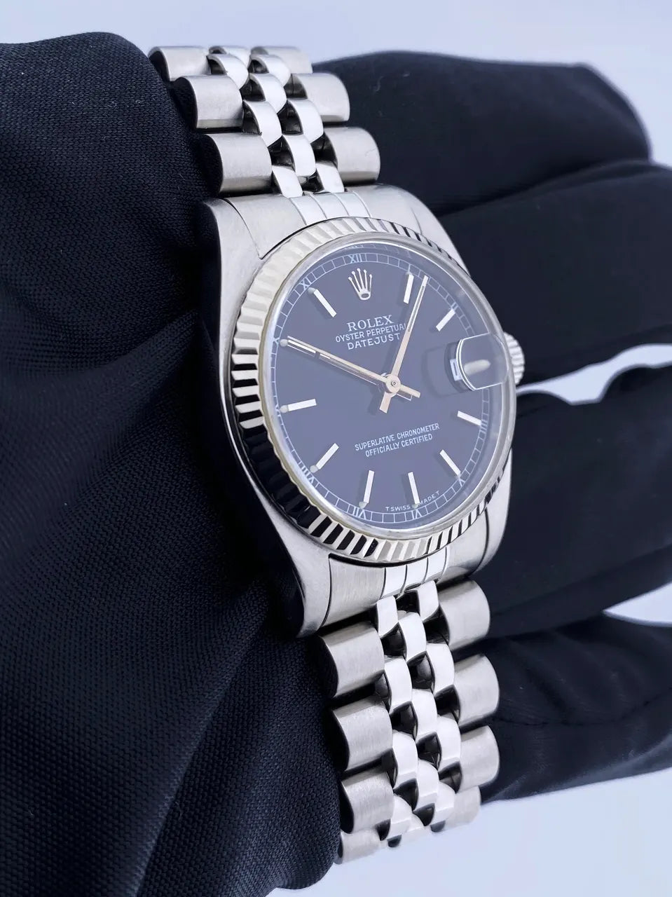 jubilee Rolex Datejust Black Dial Steel - Hình 3