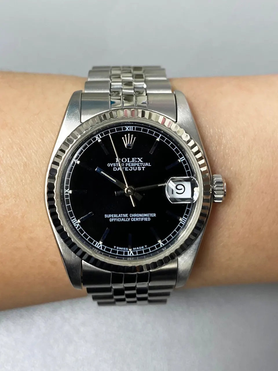 jubilee Rolex Datejust Black Dial Steel - Hình 8