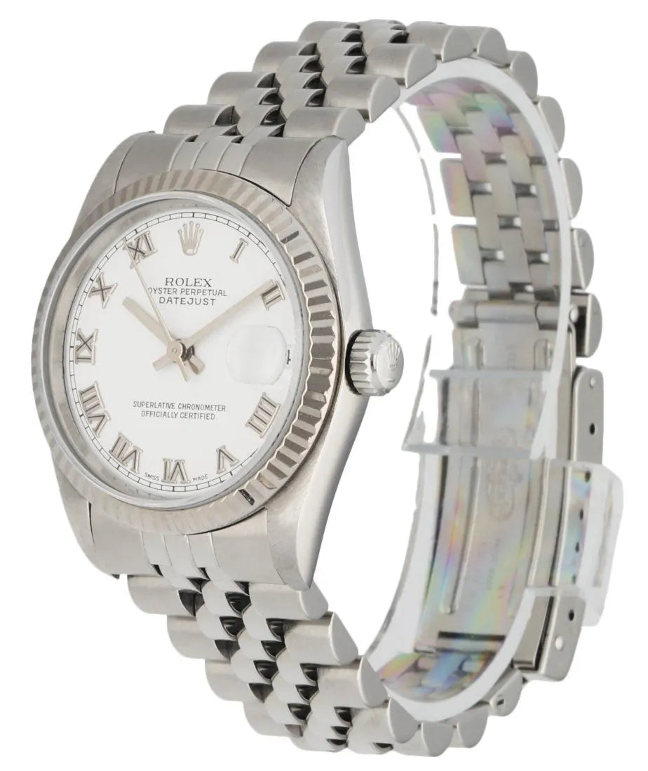 steel Rolex Datejust White Roman Dial - Hình 2