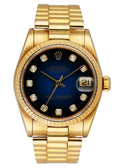 Rolex Gold Blue Diamond Datejust