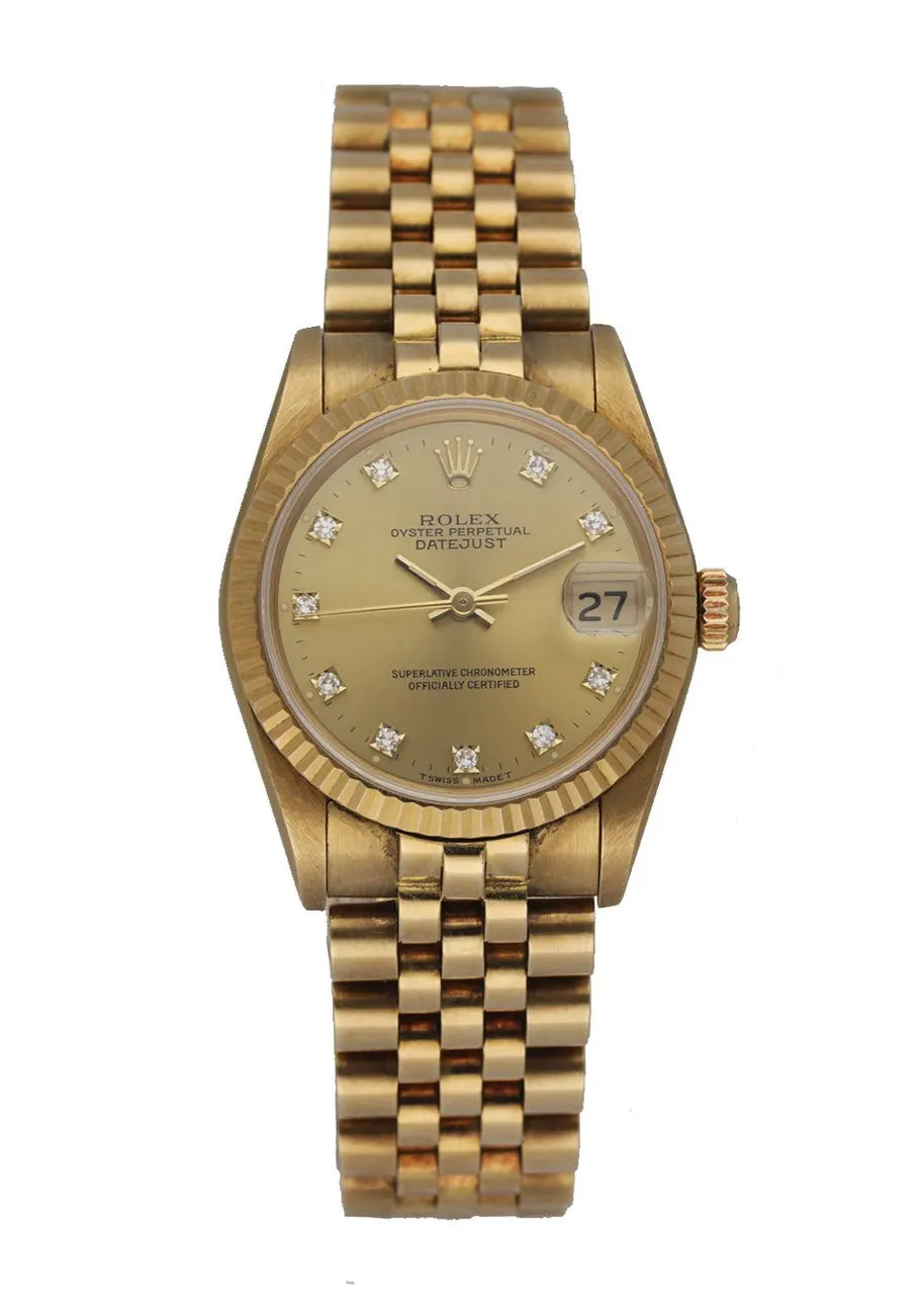 datejust Rolex Gold Champagne Diamond Ladies