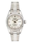 oyster Rolex Datejust Silver Diamond