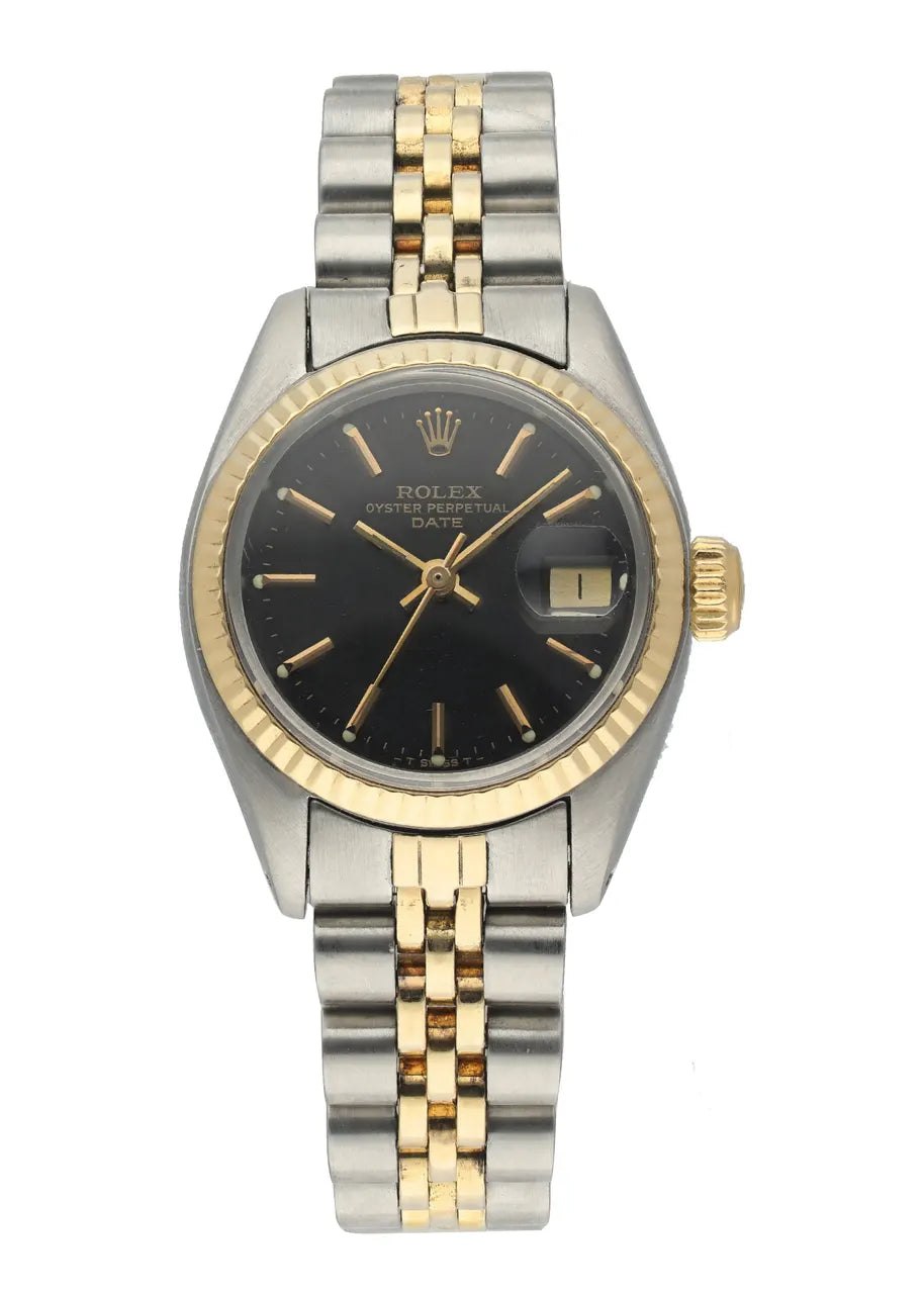 oyster Rolex Black Dial Two-Tone