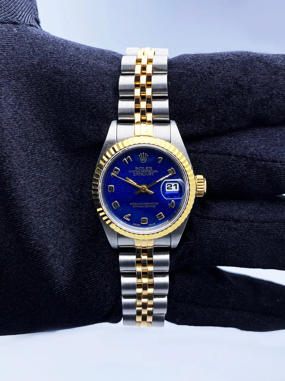 Rolex Blue Tapestry Datejust - Hình 2