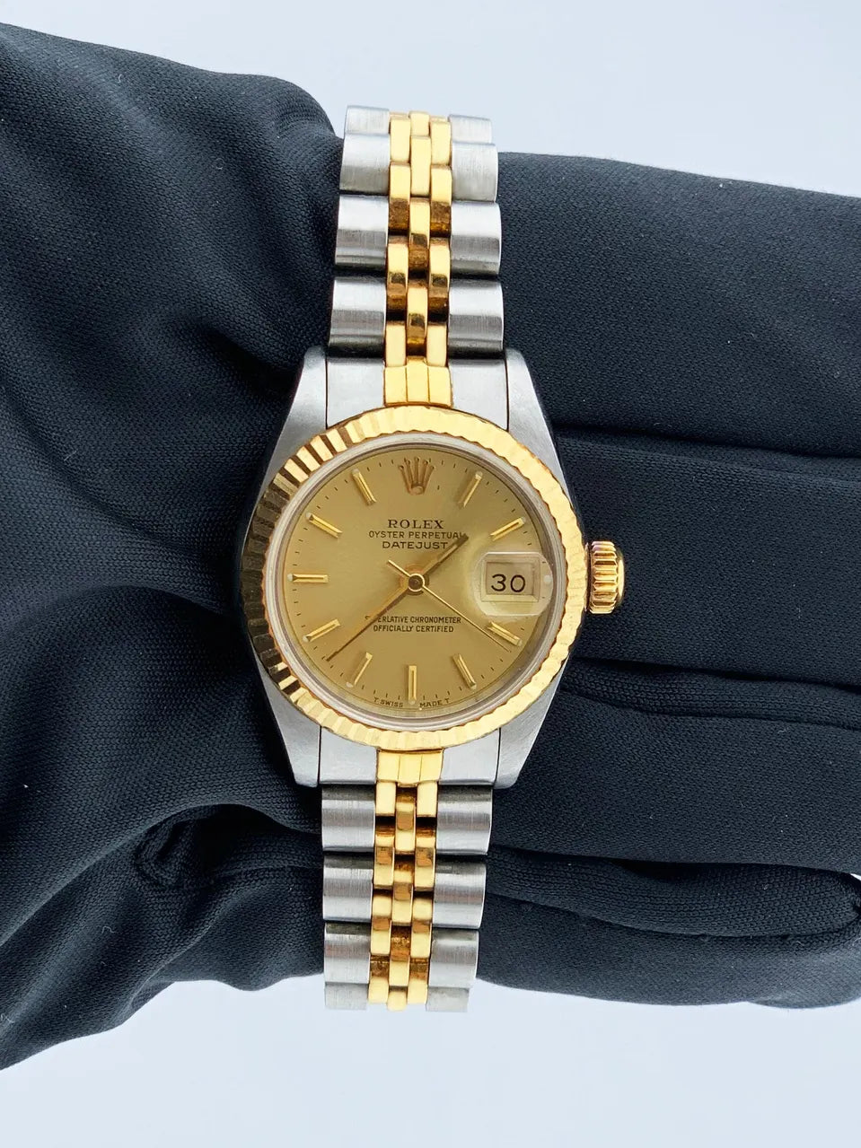 datejust dial Rolex Two-Tone Gold Champagne - Hình 2