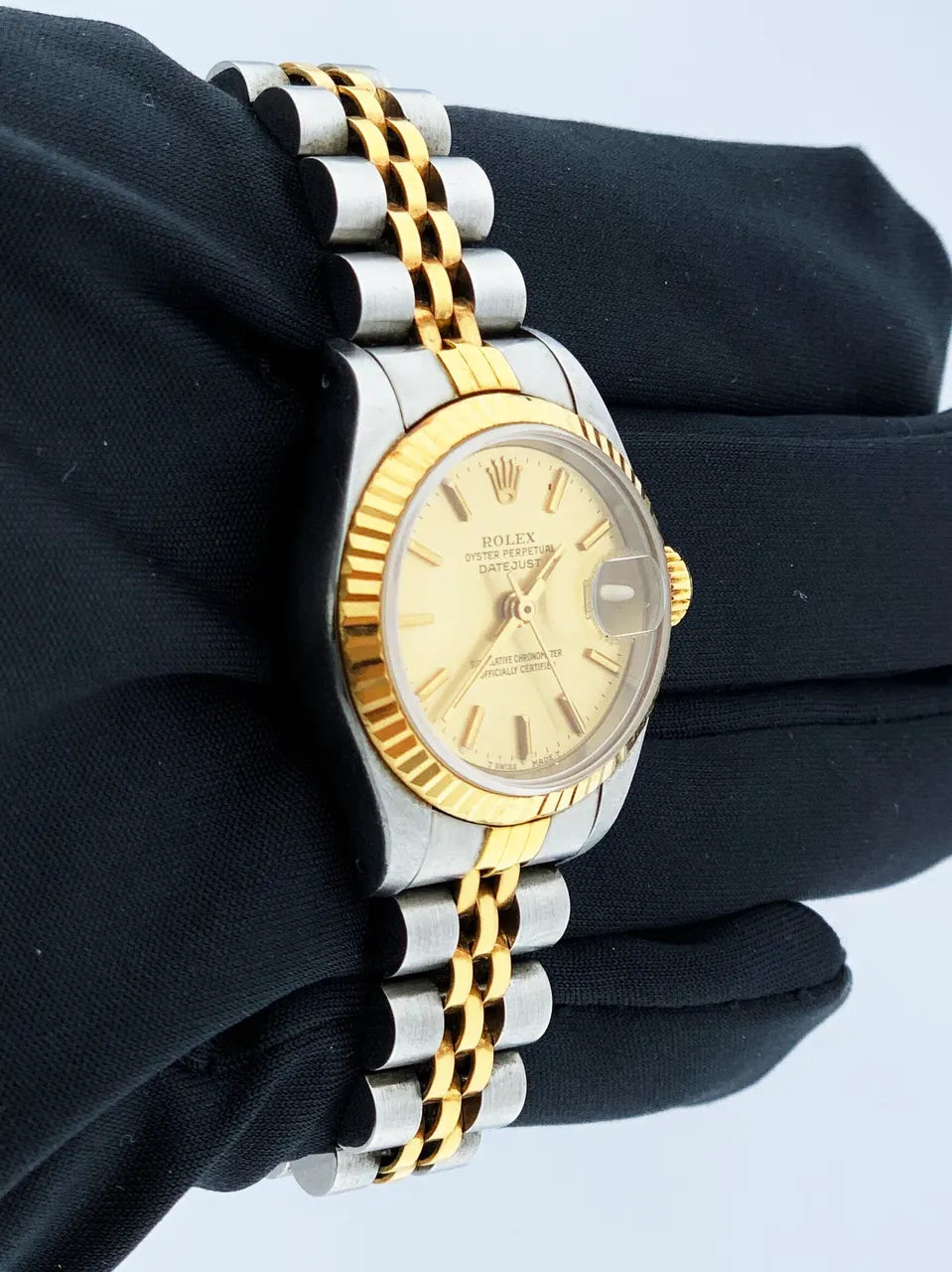 datejust dial Rolex Two-Tone Gold Champagne - Hình 3