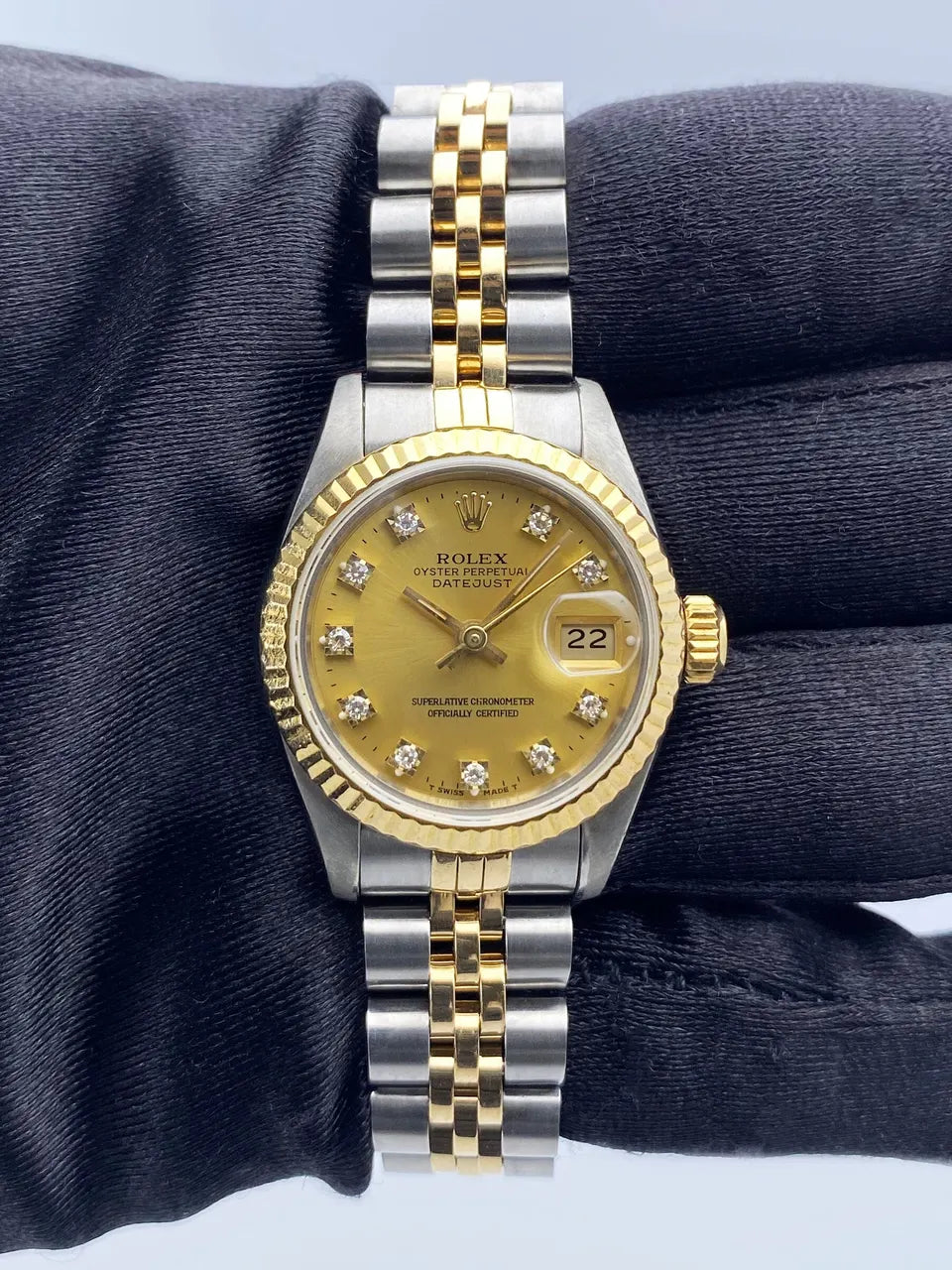 Rolex Datejust Gold Diamond - Hình 3