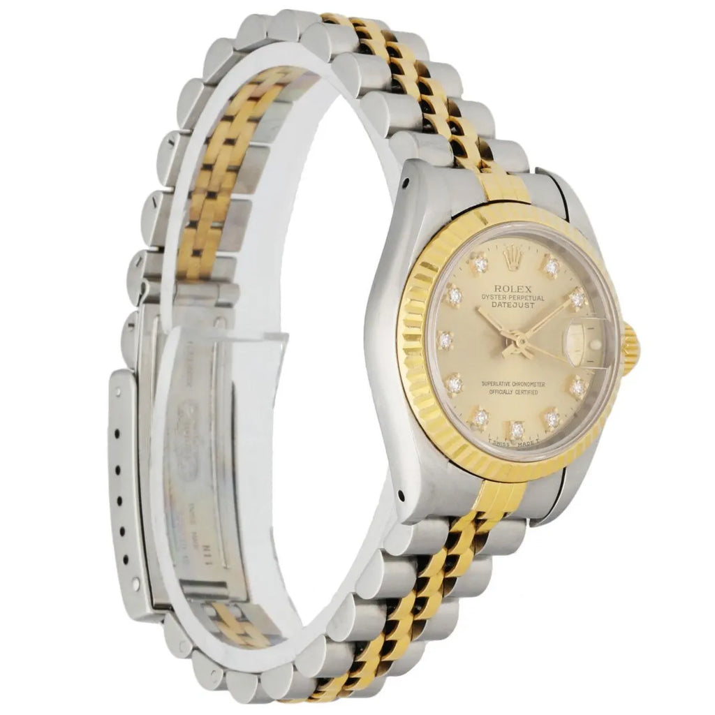 Rolex Gold Diamond Champagne Dial datejust two - Hình 3