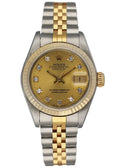 two Rolex Gold Diamond Champagne Datejust