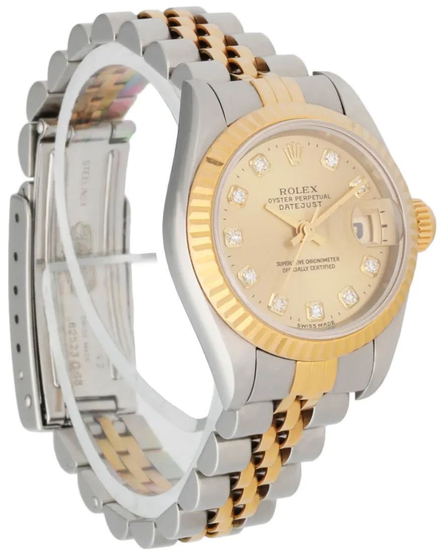 datejust Rolex Gold Champagne Diamond Dial - Hình 3