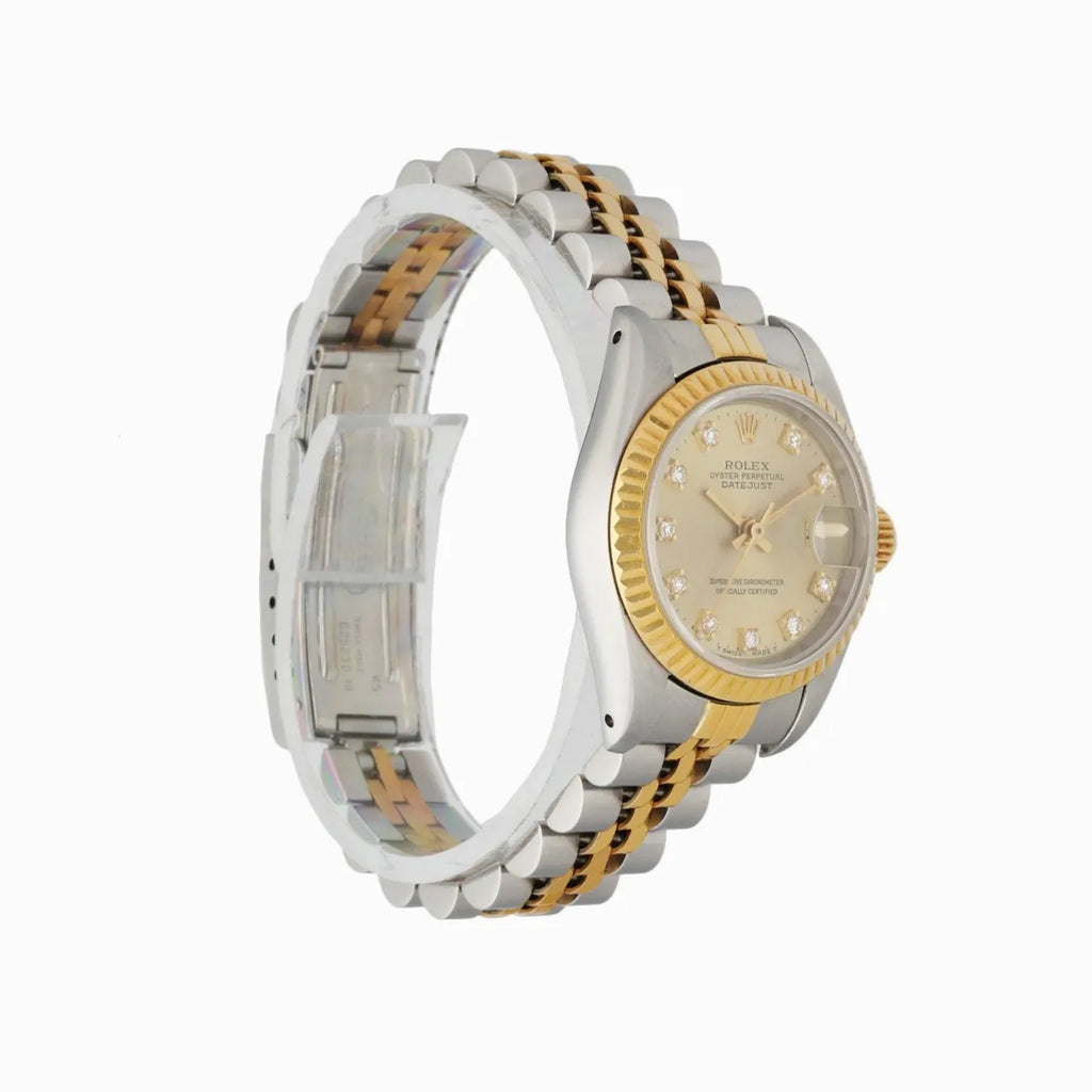 Rolex Two-Tone Diamond Champagne Ladies - Hình 3