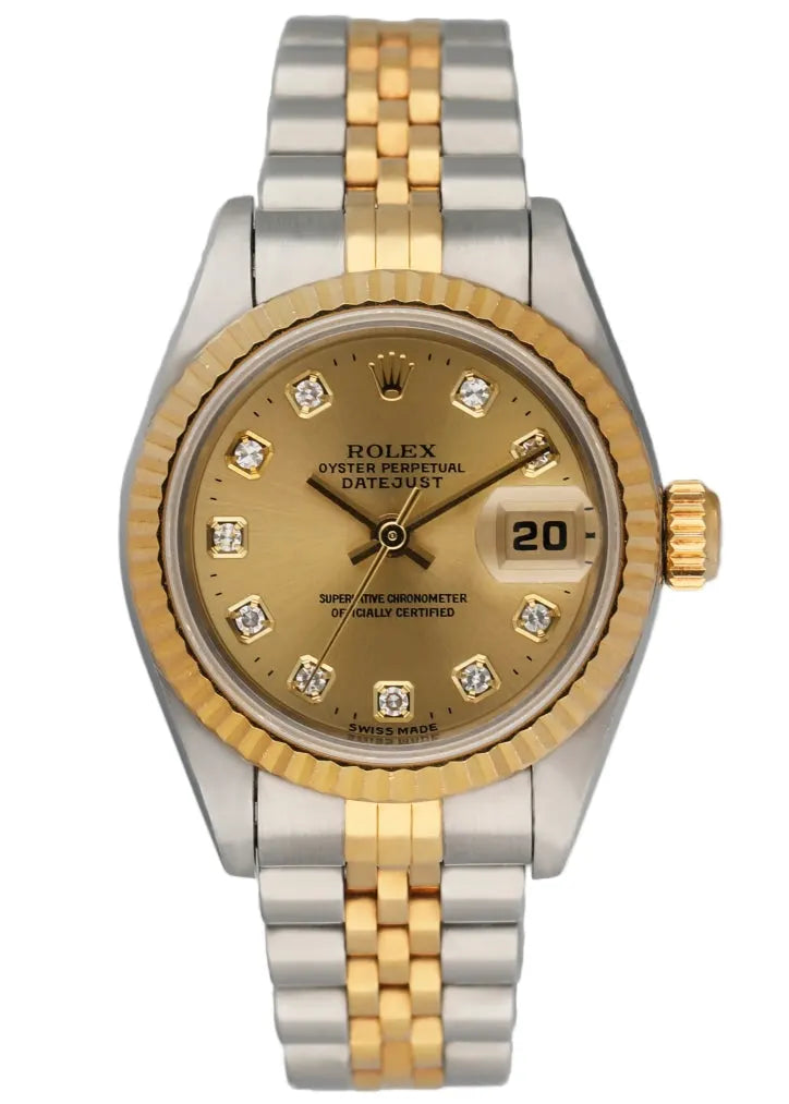 datejust Rolex Gold Champagne Diamond Dial