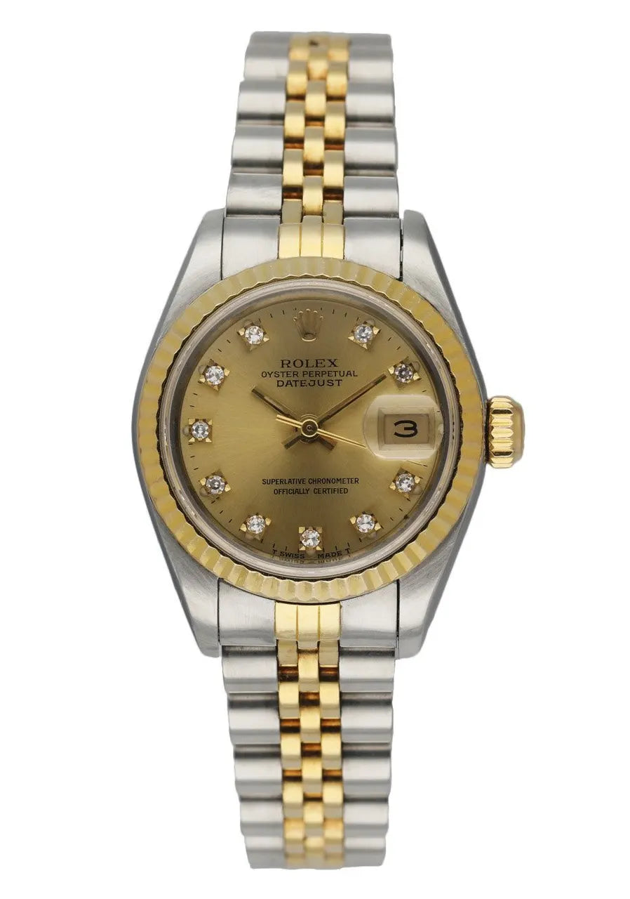 Rolex Gold Diamond Champagne Dial datejust two