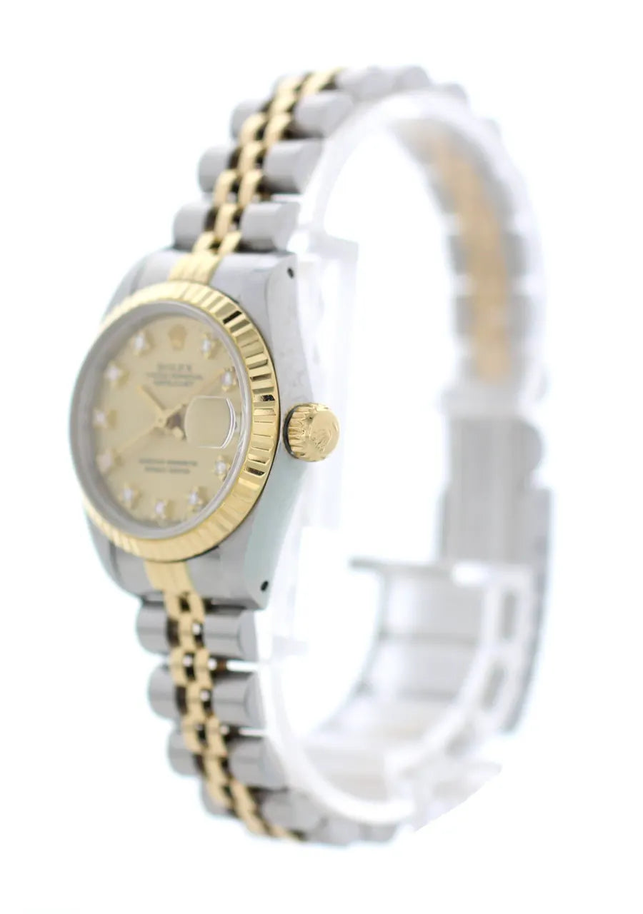 datejust ladies Rolex Gold Champagne Diamond - Hình 5