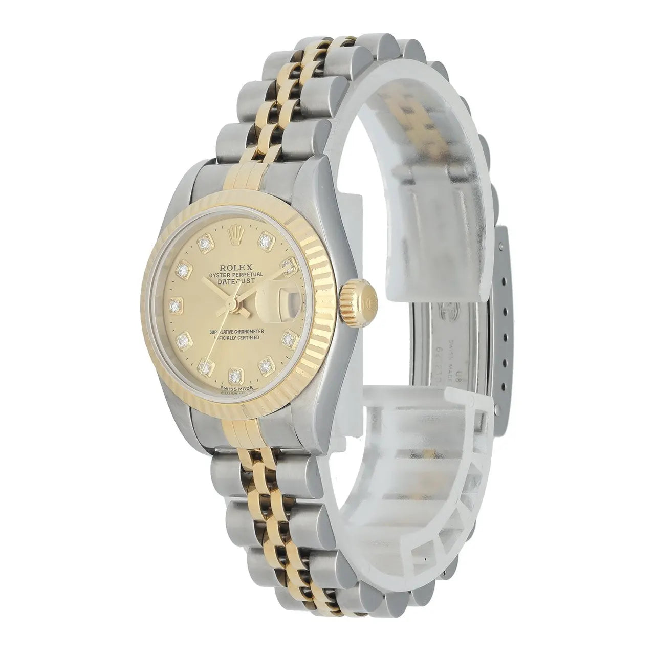 datejust Rolex Gold Diamond Champagne Dial - Hình 2