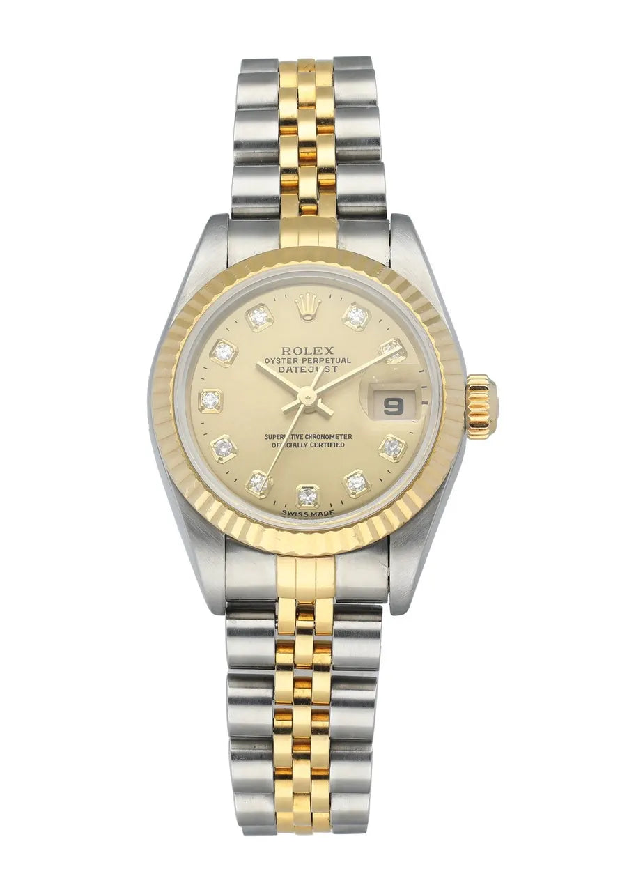 datejust Rolex Gold Diamond Champagne Dial