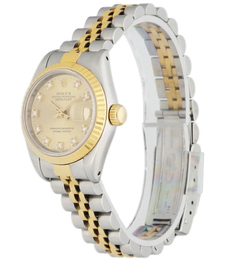 Rolex Gold Diamond Champagne Dial datejust two - Hình 2