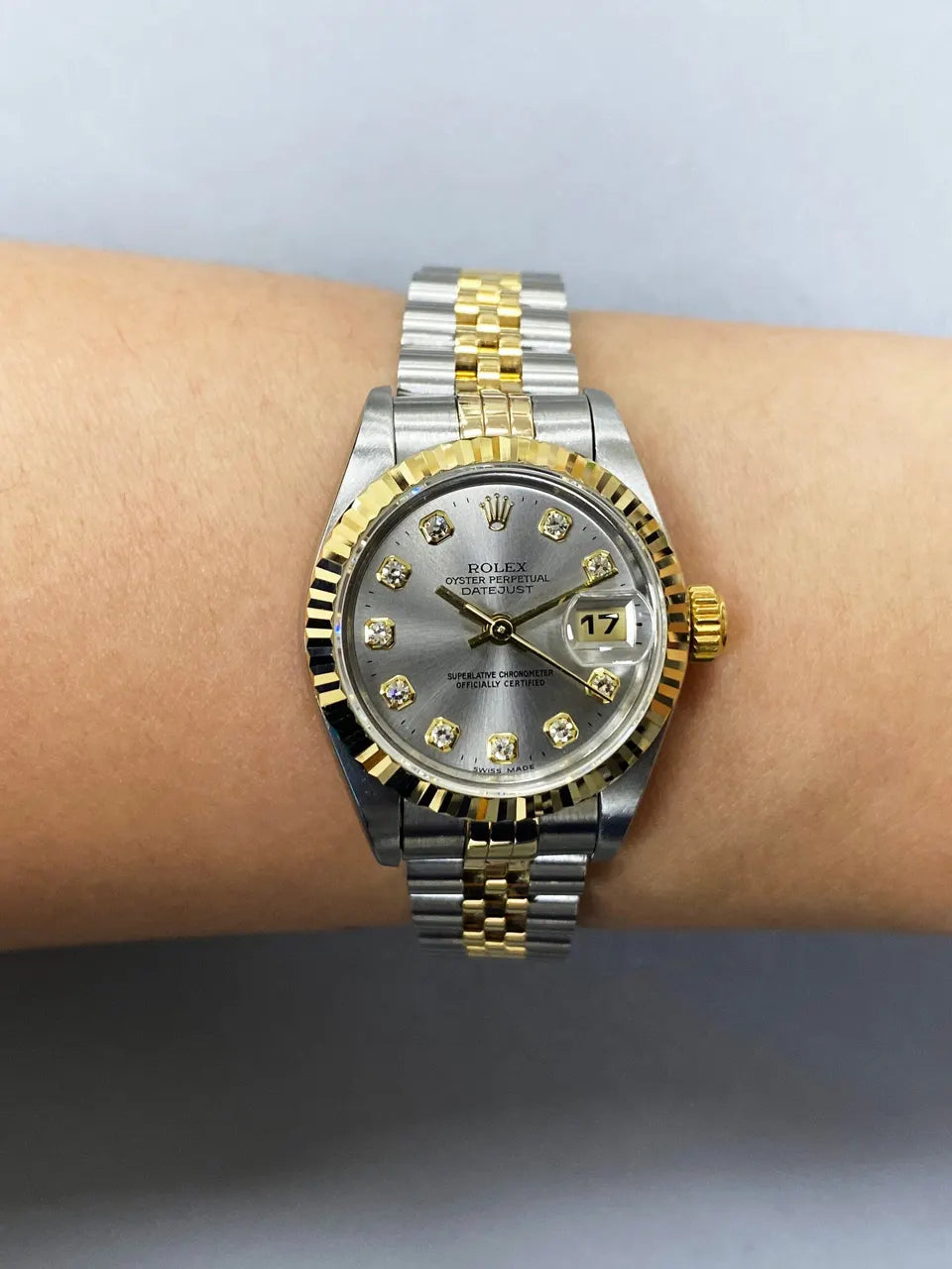 Rolex Silver Diamond Dial datejust - Hình 10