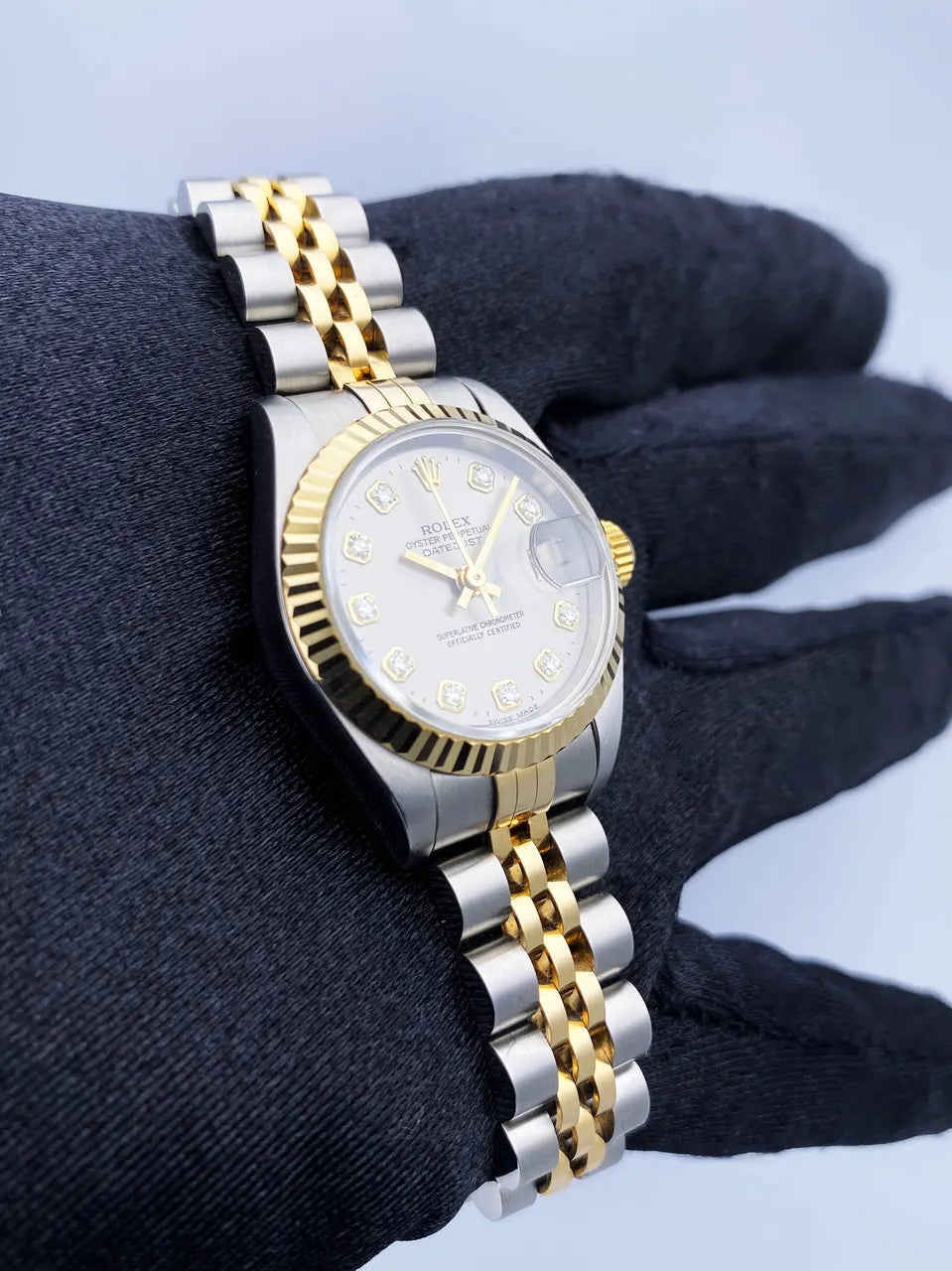 Rolex Silver Diamond Dial datejust - Hình 4