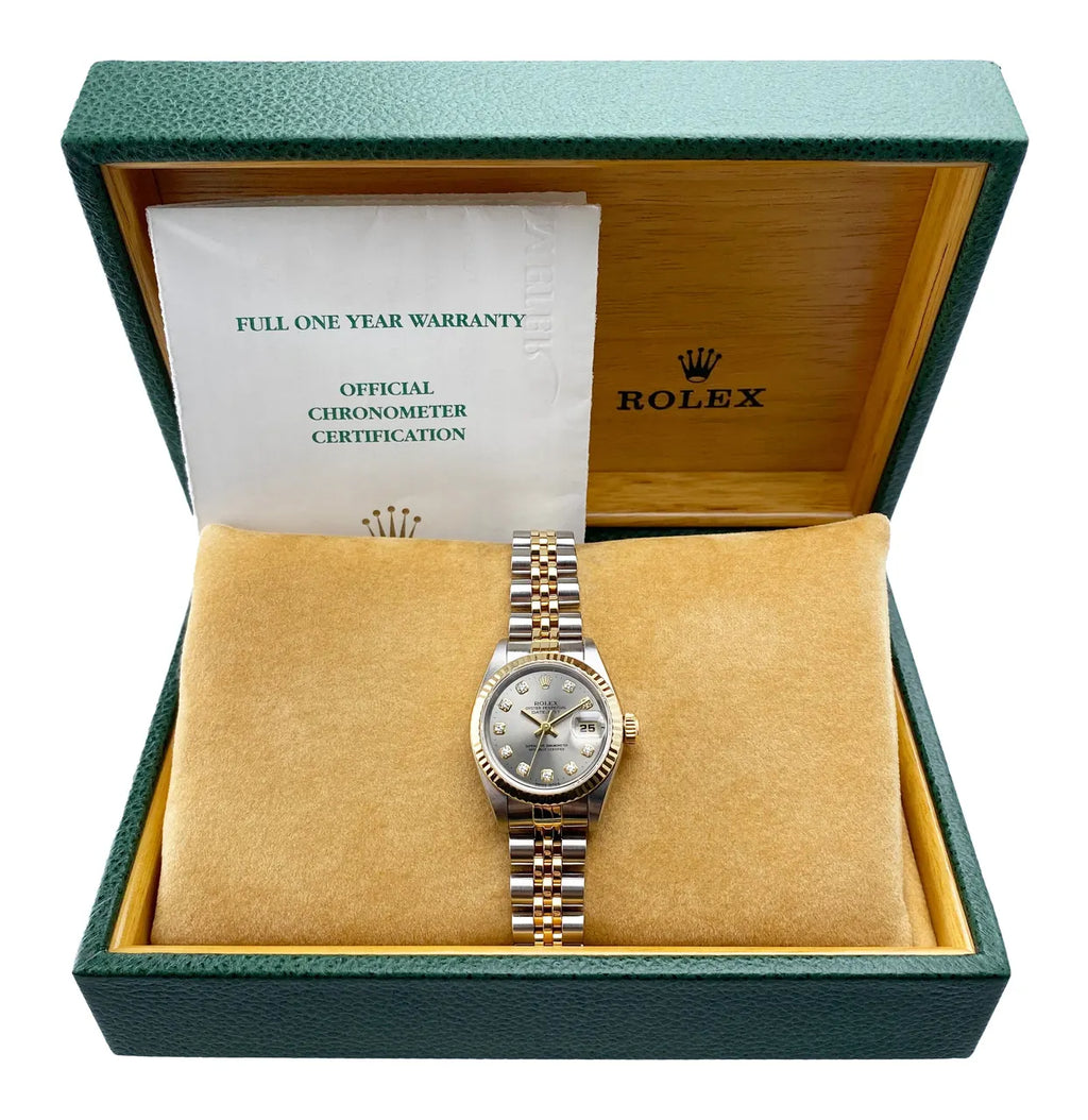 Rolex Silver Diamond Dial datejust - Hình 2