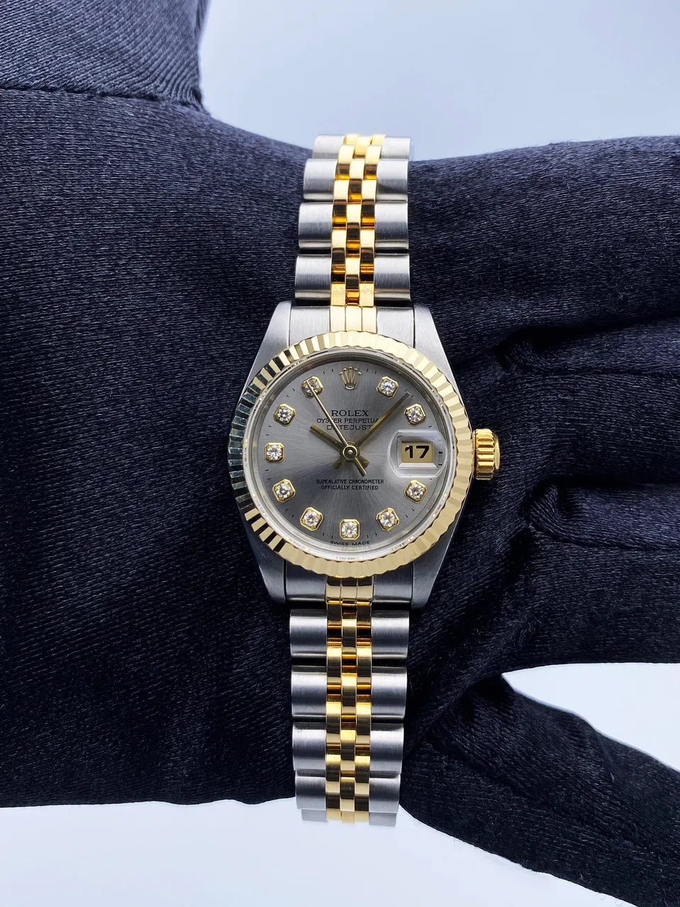 Rolex Silver Diamond Dial datejust - Hình 3