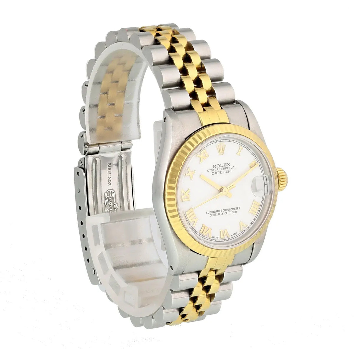 Rolex Datejust White Roman Dial two tone - Hình 8