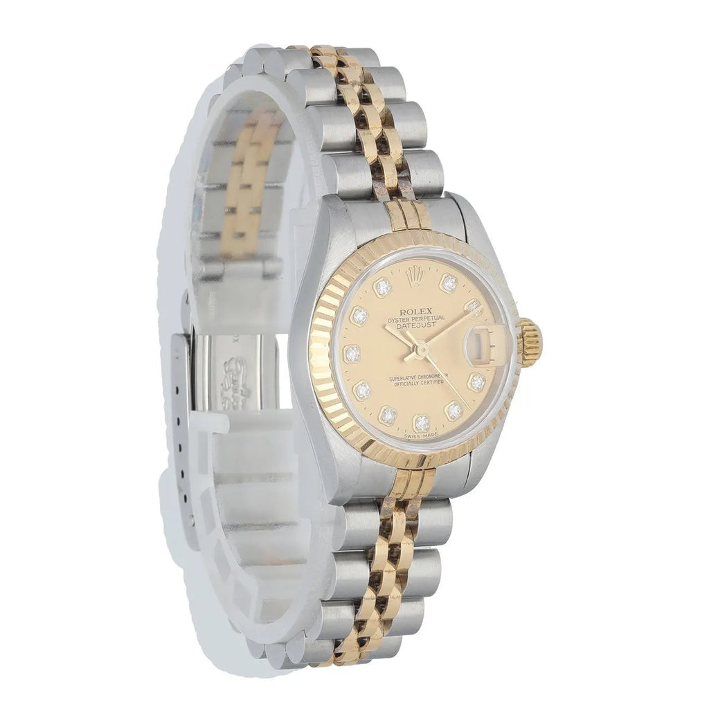 datejust gold Rolex Champagne Diamond Dial - Hình 3