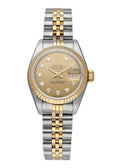 datejust gold Rolex Champagne Diamond Dial