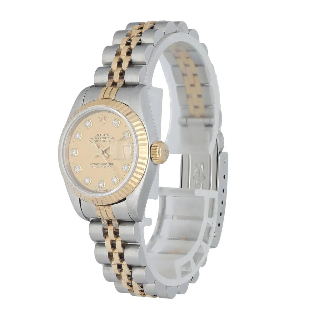 datejust gold Rolex Champagne Diamond Dial - Hình 2