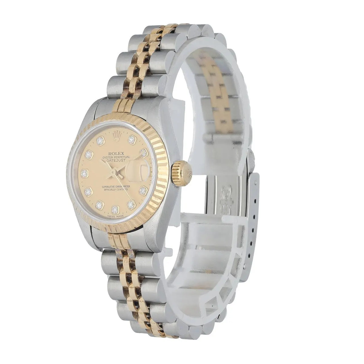 datejust gold Rolex Champagne Diamond Dial - Hình 2