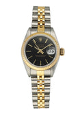 datejust Rolex Black Dial Two-Tone