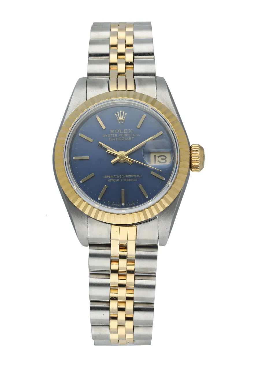 stainless Rolex Datejust Blue Dial Two-Tone
