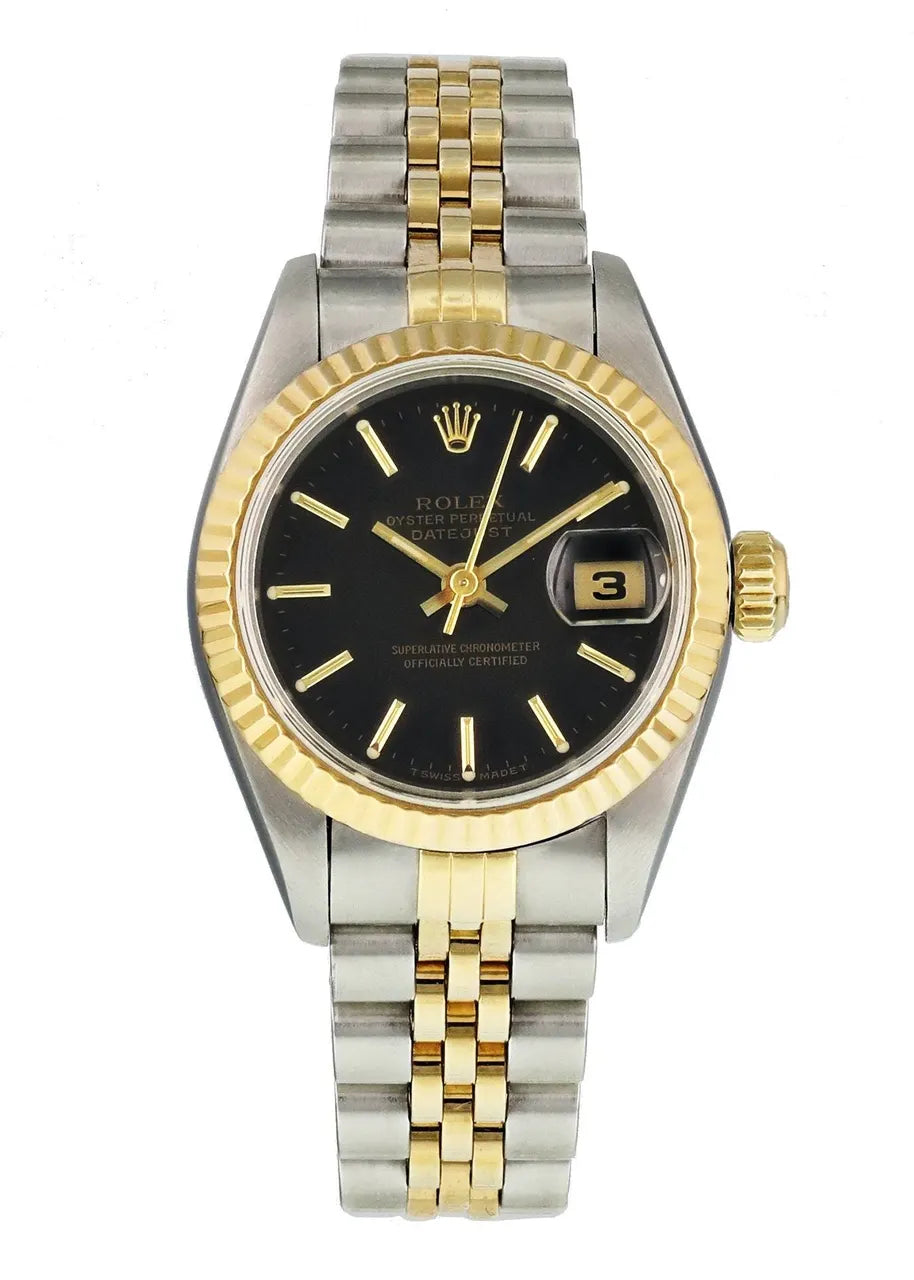 Rolex Two-Tone Black Dial Datejust