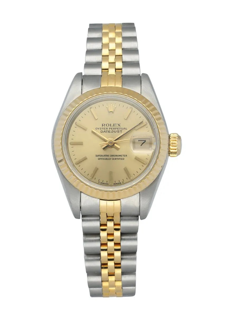 two Rolex Gold Champagne Datejust