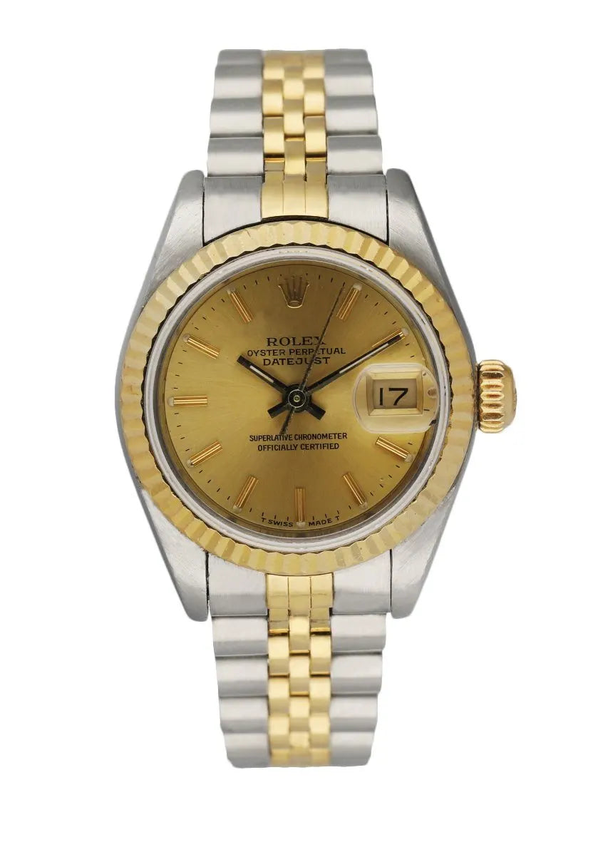 two Rolex Datejust Gold Dial Jubilee