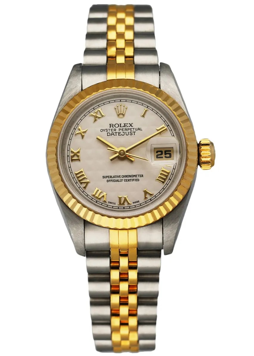 datejust two Rolex Silver Tapestry Dial