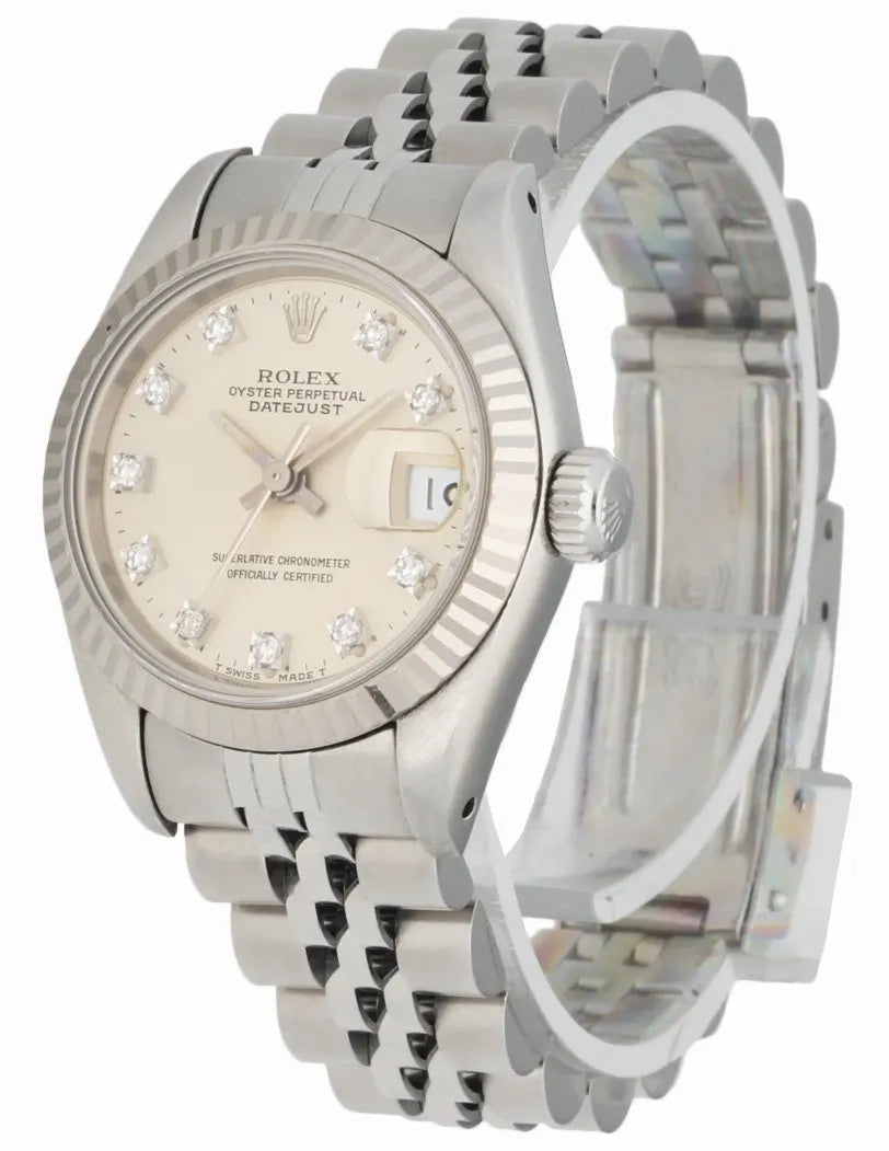 Rolex Silver Diamond Datejust - Hình 2