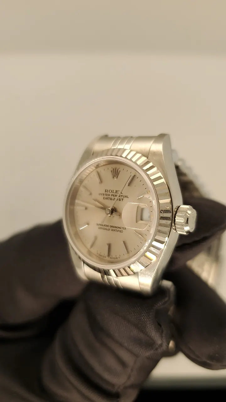 fluted Rolex Datejust Silver Dial Steel - Hình 8