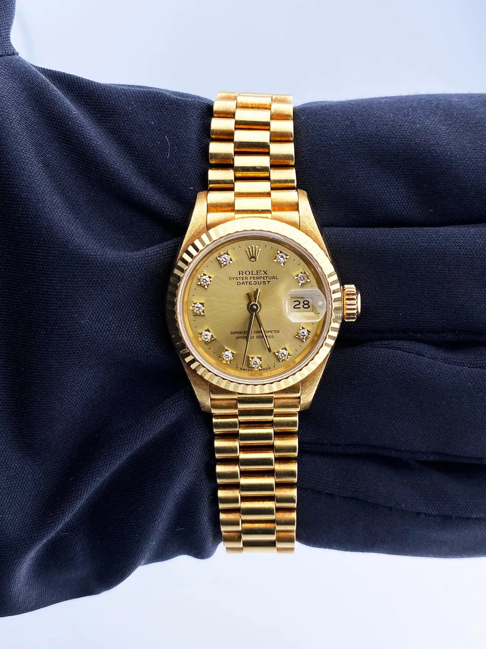 Rolex Gold Diamond Champagne datejust - Hình 2