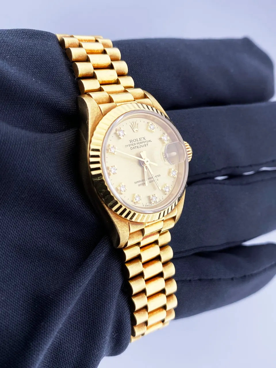 Rolex Gold Diamond Champagne datejust - Hình 3